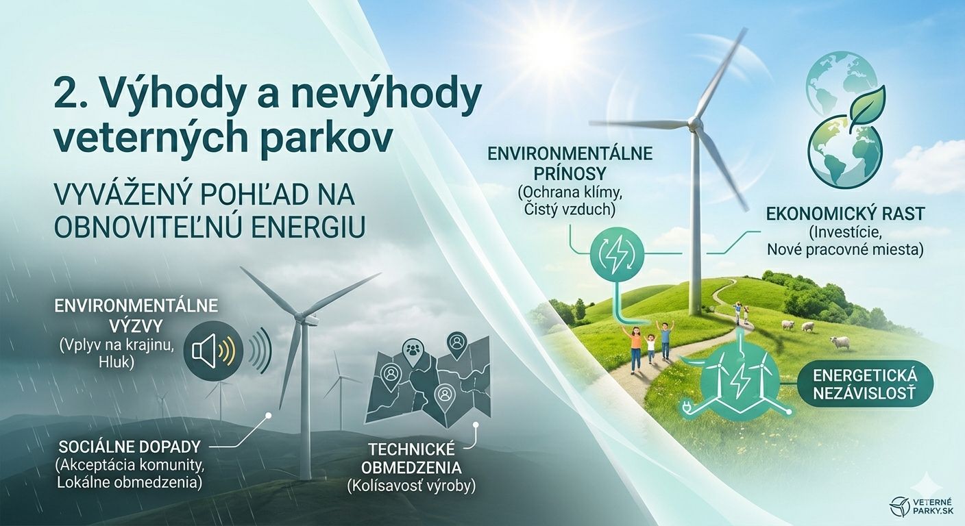 Výhody a nevýhody veterných parkov