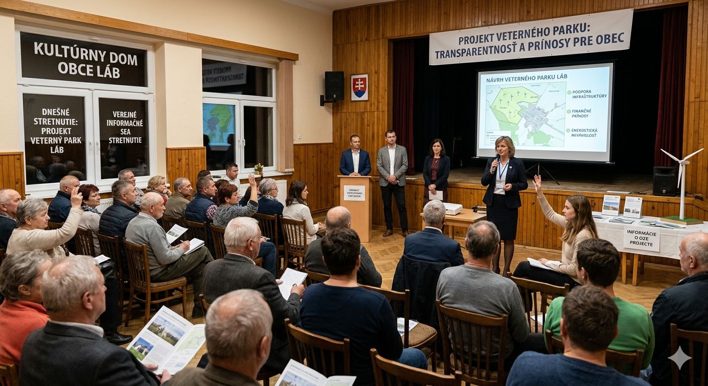 Verejné informačné stretnutie v kultúrnom dome s obyvateľmi obce
