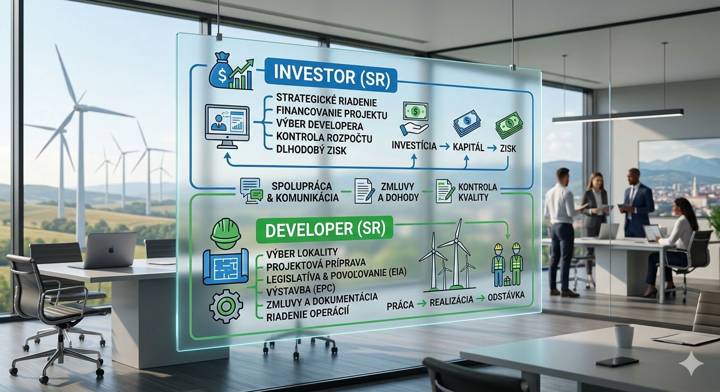 Organizačná schéma spolupráce medzi investorom a developerom