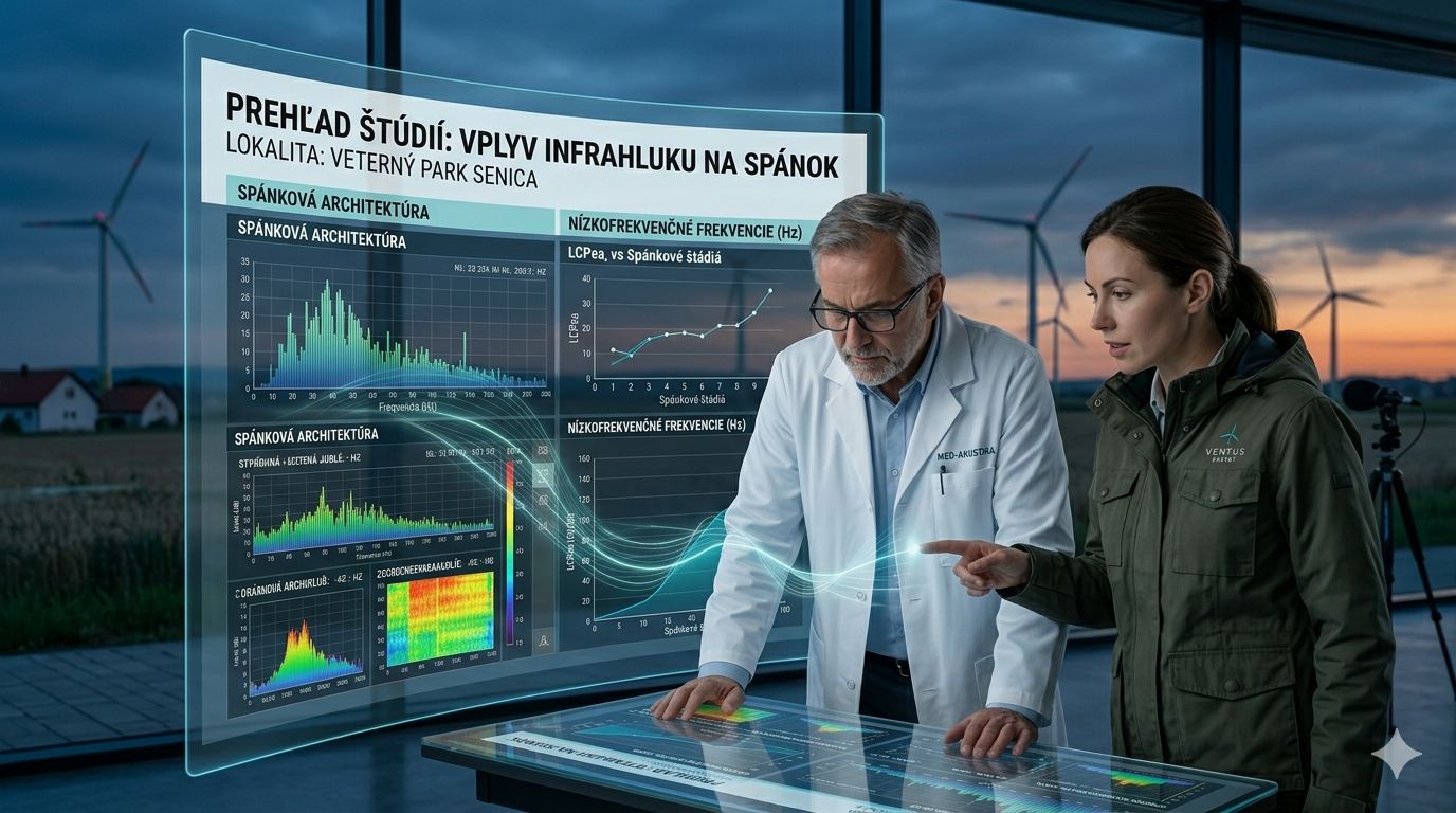 Lekár analyzujúci výsledky štúdie o vplyve nízkofrekvenčného zvuku na spánok